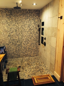 Our new accessible walk-in shower allows us to bathe Miles safely now.